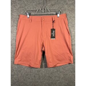 RHONE 9" Commuter‎ Shorts Mens Nantucket Red Flex Knit Mobility Zipper Pocket